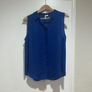 Blue polka dotted blouse